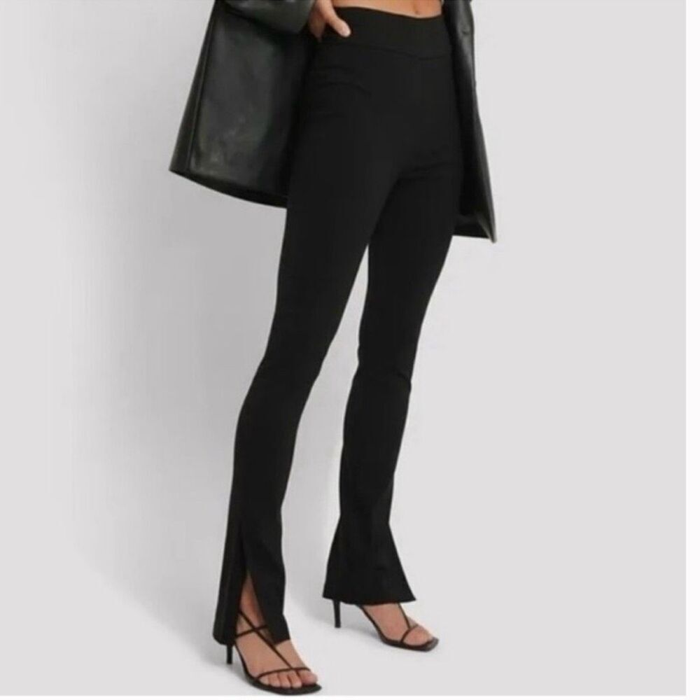 Zara Women's Black Split Hem Ankle Leggings‎ Size XS Casual